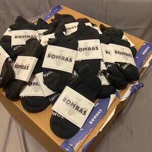 [50 Pack] Bombas Solid Pique Black Ankle Socks BNWT